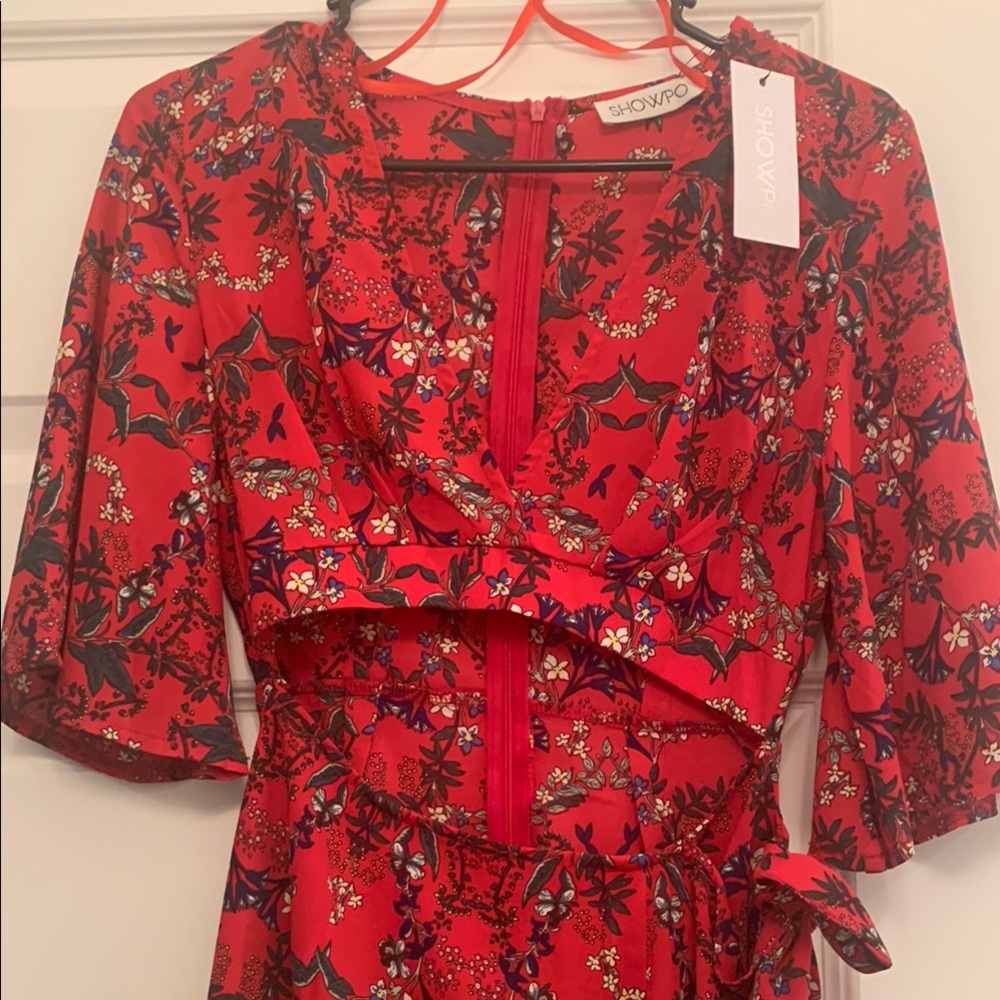 Showpo. Red Floral Women's Dress